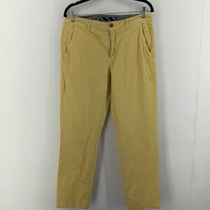 Brooks Brothers Red Fleece Mens Yellow Chino Pants 32x30 Slim Fit Cotton 1824